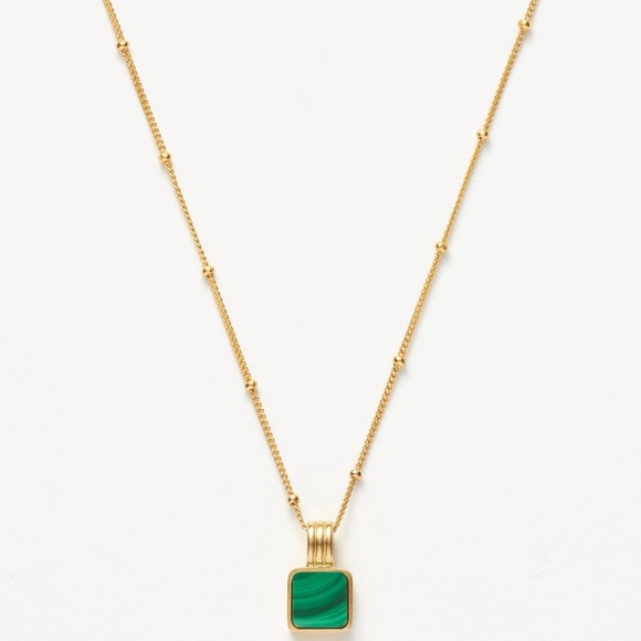 Missoma LUCY WILLIAMS SQUARE MALACHITE NECKLACE RP $196.00 - Picture 2 of 5